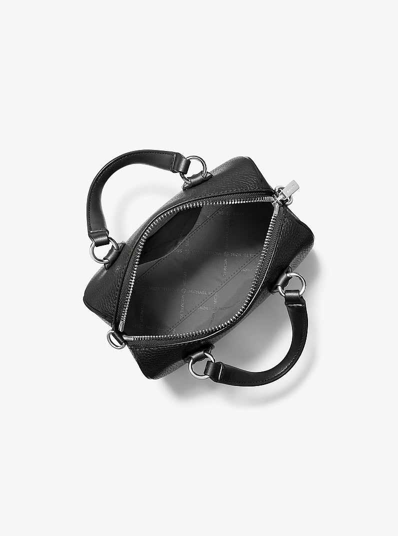 Michael Kors Grayson Small Pebbled Leather Duffel Crossbody Bag Black