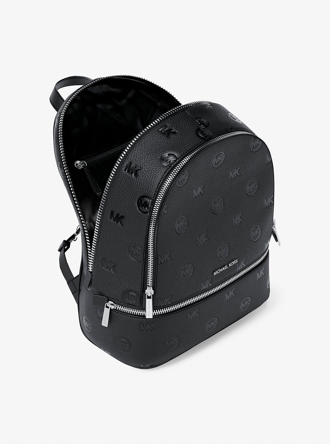 Michael Kors Rhea Medium Logo Debossed Backpack Black