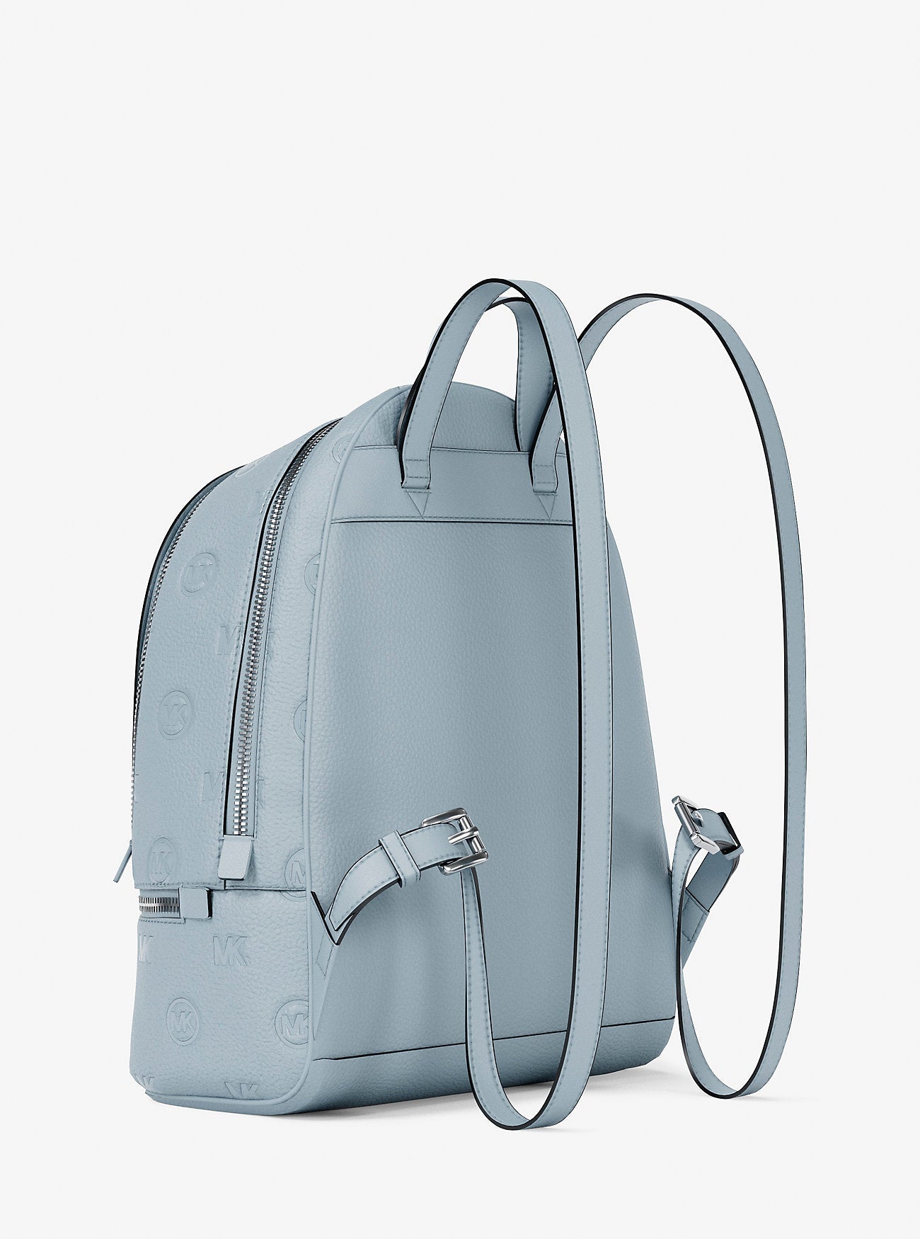 Michael Kors Rhea Medium Logo Debossed Backpack Pale Ocean