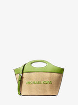 Michael Kors Tatum Medium Woven Convertible Crossbody Bag Lime