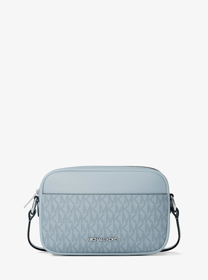 Michael Kors Jet Set Travel Small Signature Logo Camera Crossbody Bag Pale Ocean