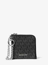Michael Kors Jet Set Travel Medium Signature Logo Chain Wallet Black