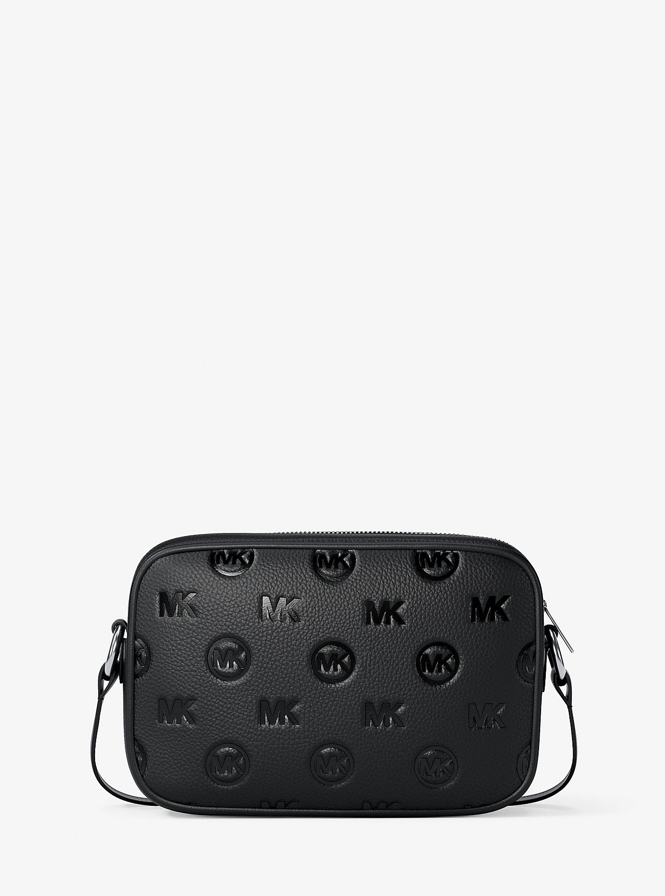 Michael Kors Jet Set Travel Large Logo Debossed Camera Crossbody Bag Black