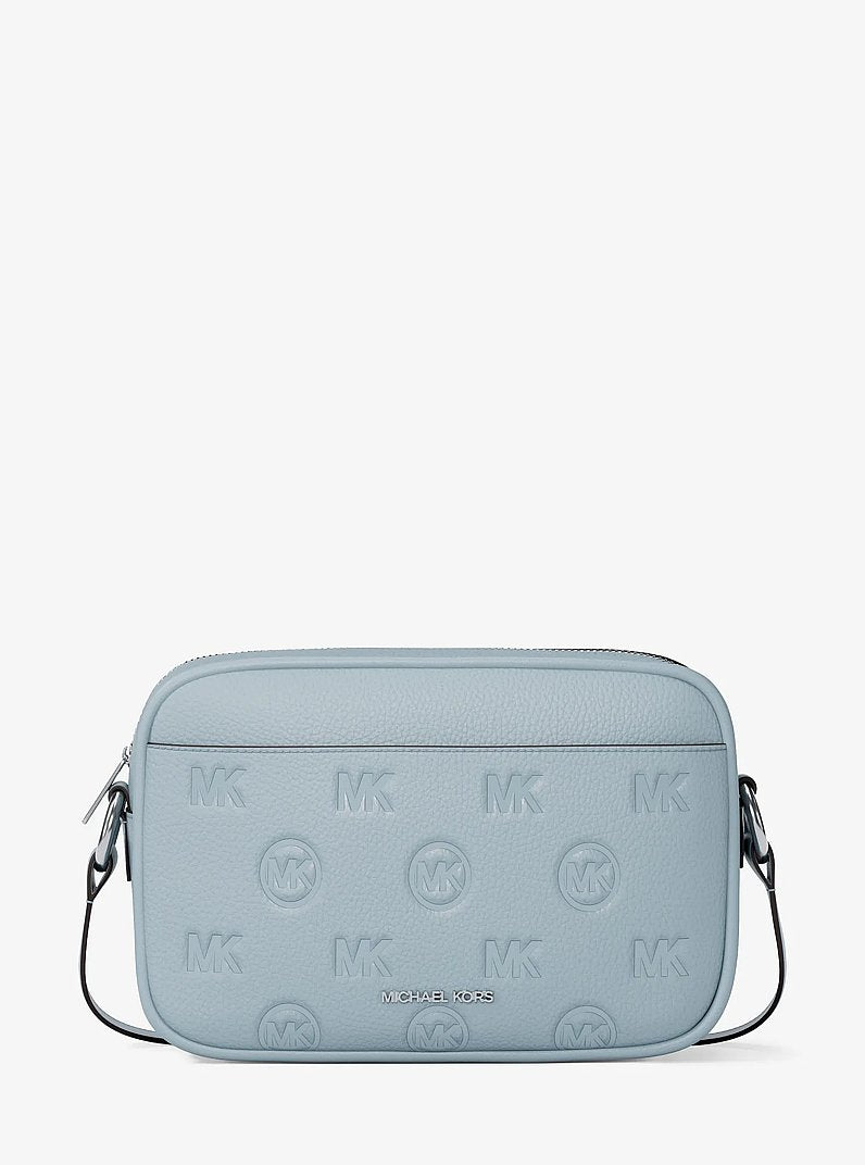 Michael Kors Jet Set Travel Large Logo Debossed Camera Crossbody Bag Pale Ocean