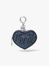 Michael Kors Jet Set Travel Matelasse Denim Heart Coin Pouch Denim