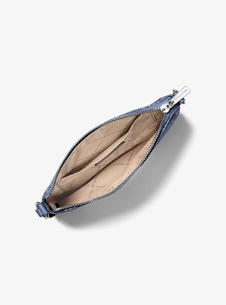 Michael Kors Jet Set Travel Small Logo Jacquard Denim Wristlet Denim