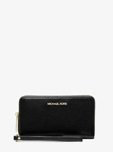 Michael Kors Large Pebbled Leather Smartphone Wristlet Black