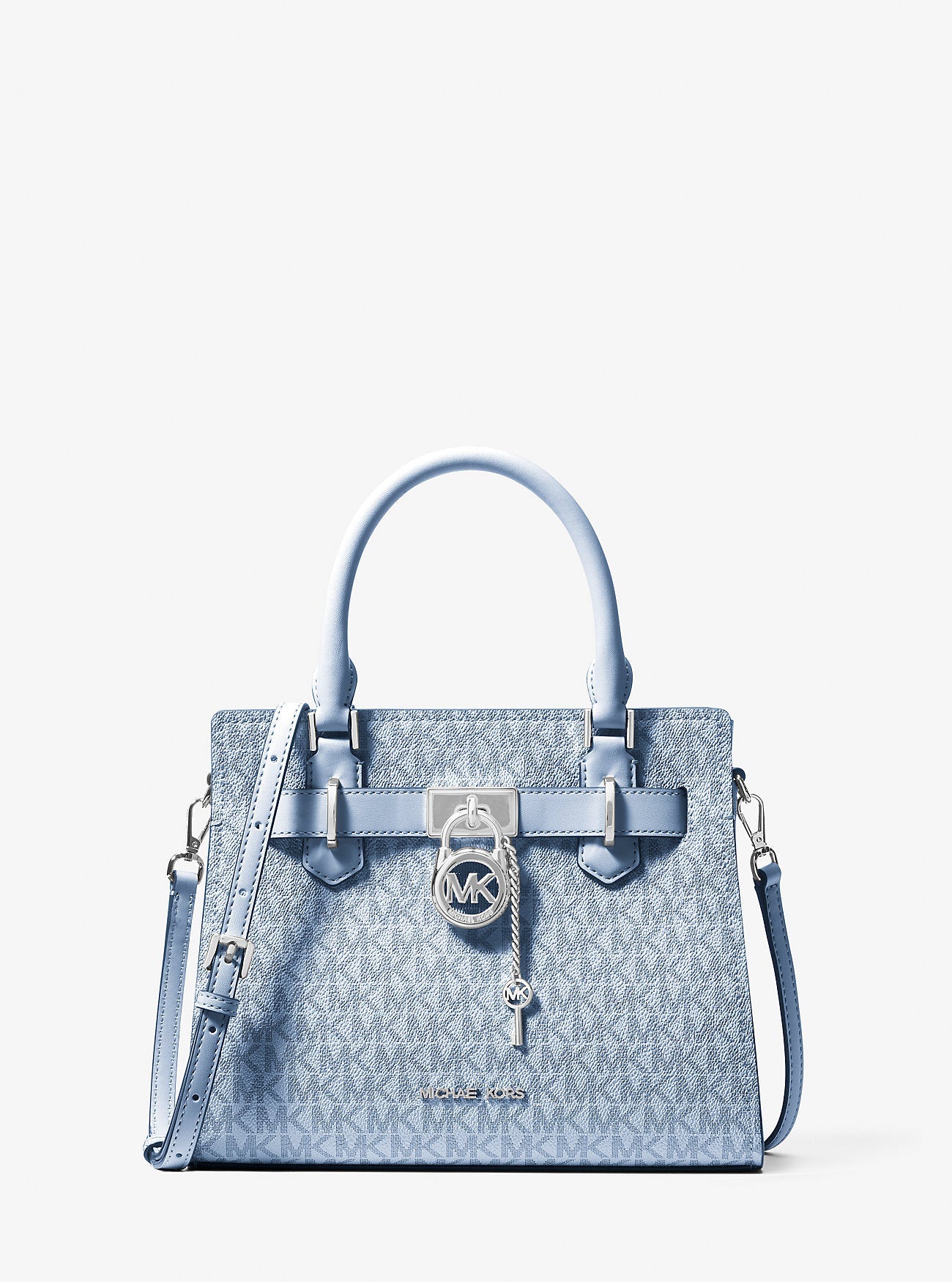 Michael Kors Hamilton Small Signature Logo Satchel Pale Ocean