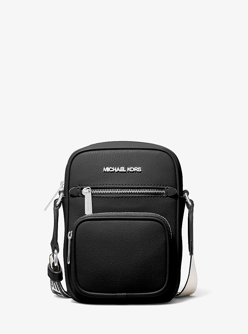 Michael Kors Jet Set Medium Leather Crossbody Bag Black