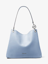 Michael Kors Christina Large Pebbled Leather Shoulder Bag Pale Ocean