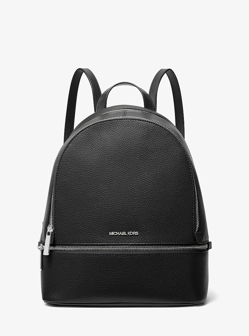 Michael Kors Rhea Medium Pebbled Leather Backpack Black