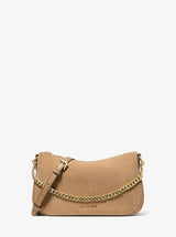 Michael Kors Carmela Medium Suede Convertible Crossbody Bag Camel