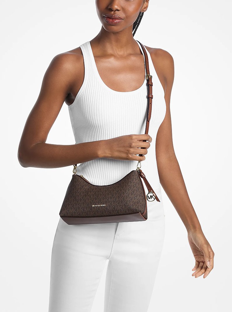 Michael Kors Sammy Small Signature Logo Convertible Crossbody Bag Brown