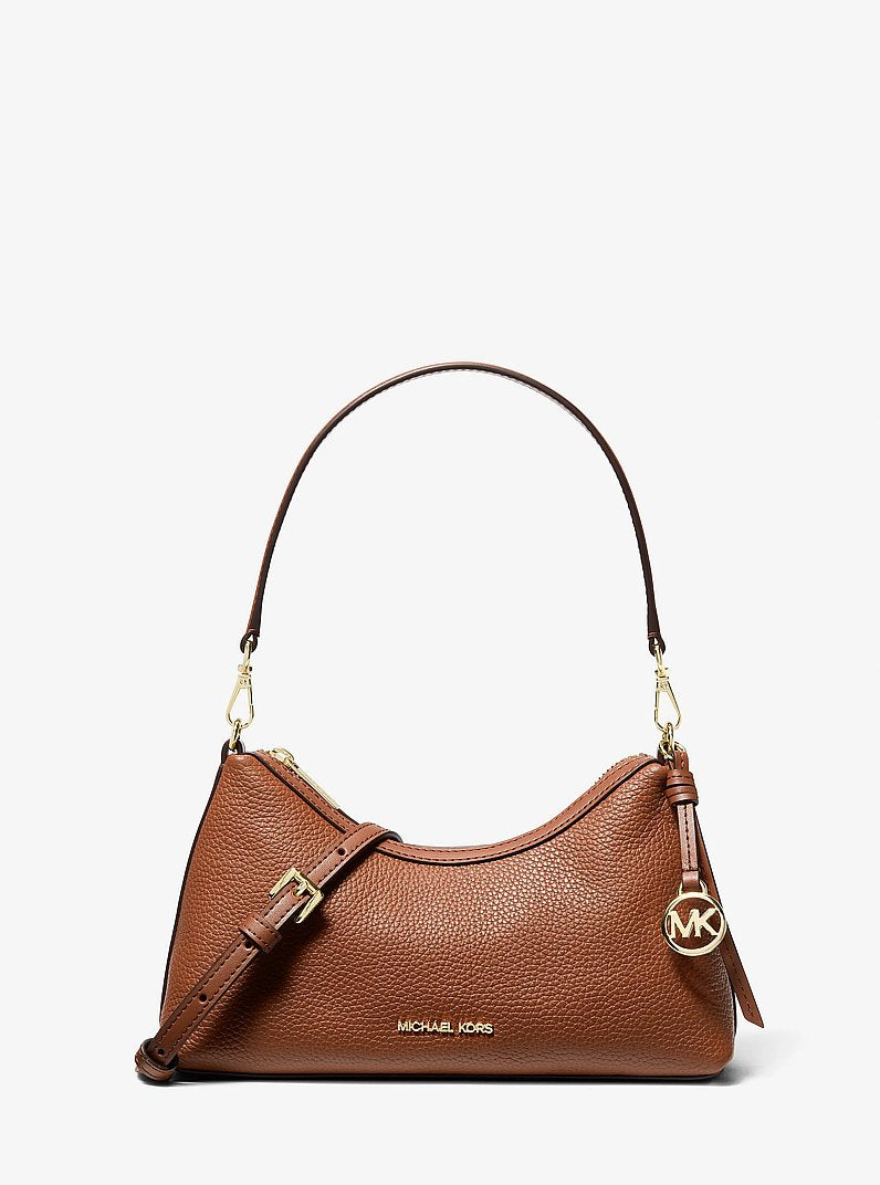 Michael Kors Sammy Small Pebbled Leather Convertible Crossbody Bag Luggage