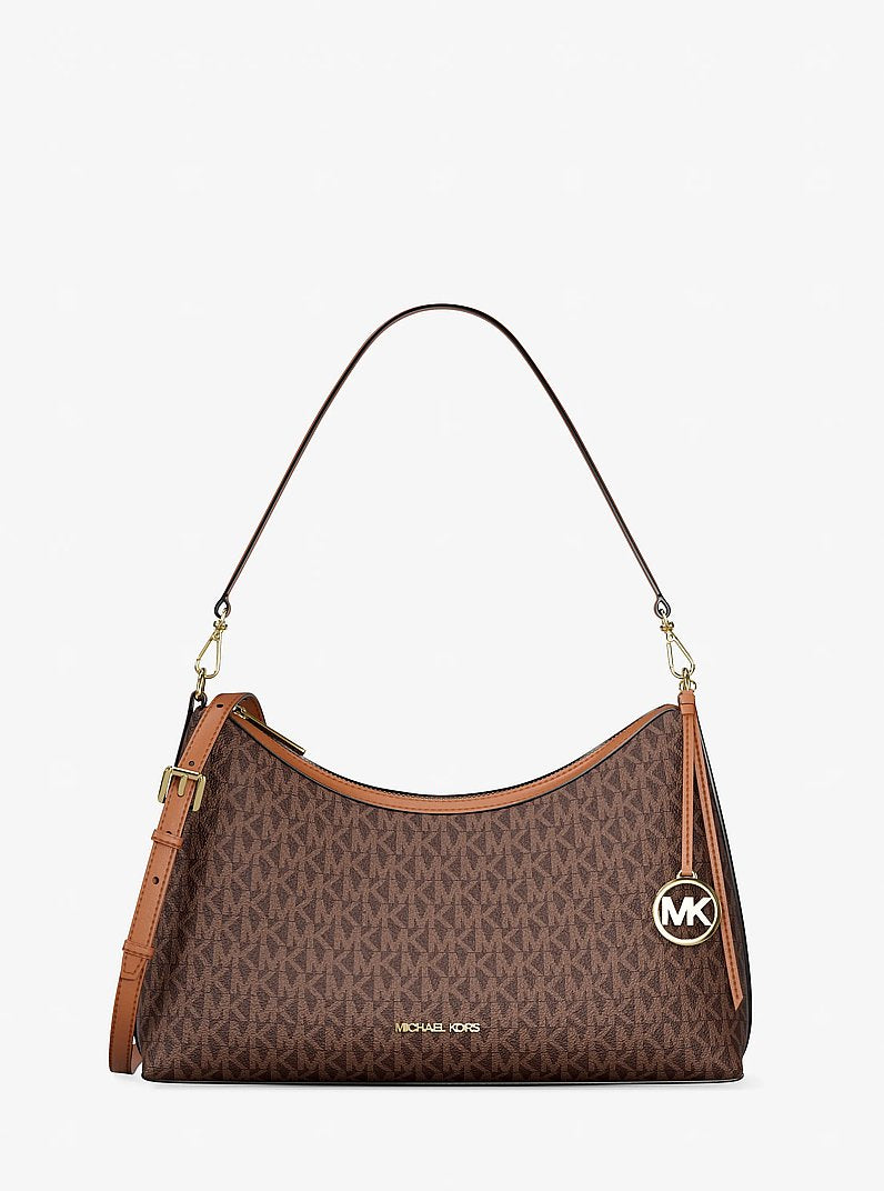 Michael Kors Sammy Medium Signature Logo Convertible Shoulder Bag Brown