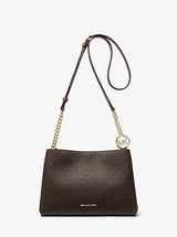 Michael Kors Christina Small Signature Logo Crossbody Bag Brown