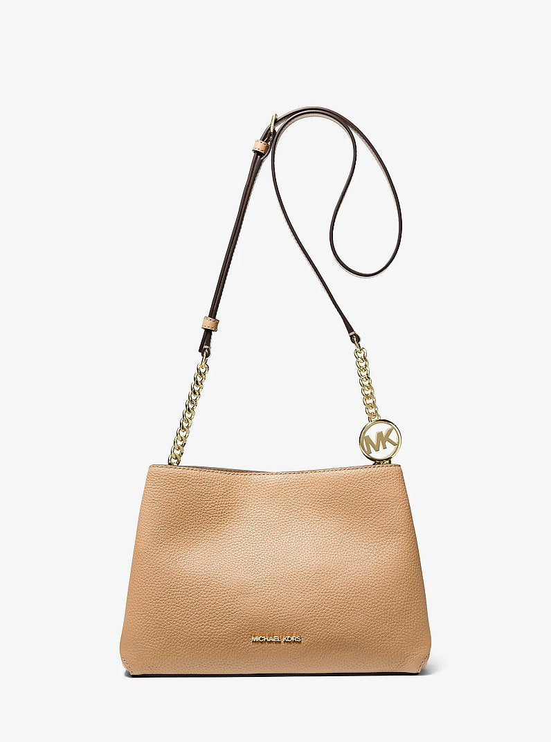 Michael Kors Christina Small Pebbled Leather Crossbody Bag Camel
