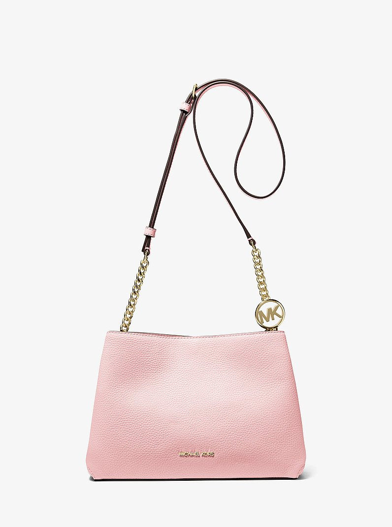 Michael Kors Christina Small Pebbled Leather Crossbody Bag Powder Blush