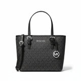 Michael Kors Jet Set Travel Extra-Small Logo Top-Zip Tote Bag Black