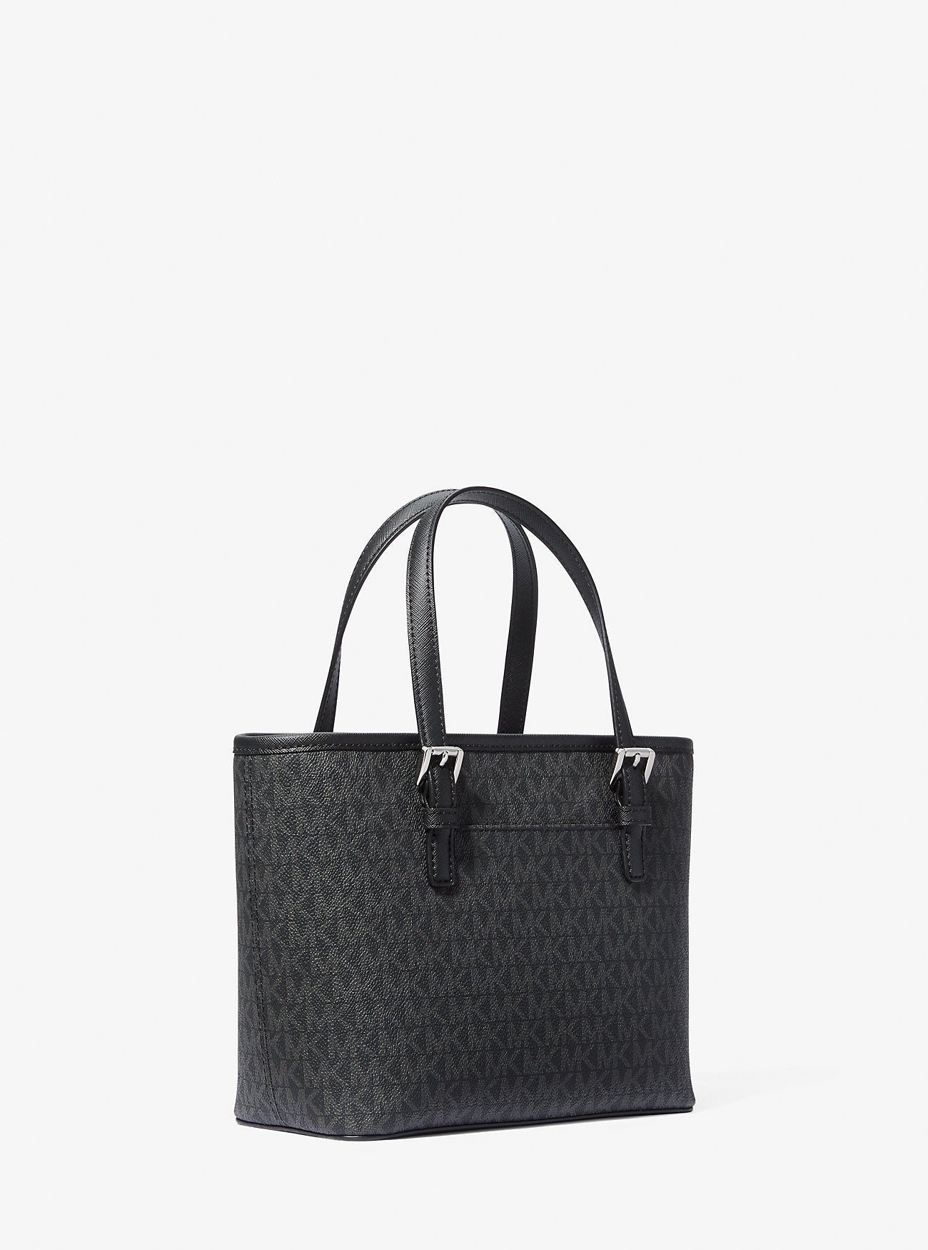 Michael Kors Jet Set Travel Extra-Small Logo Top-Zip Tote Bag Black