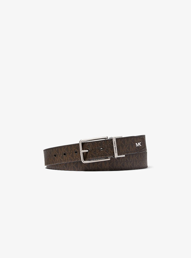 Michael Kors Reversible Logo and Leather Belt Brown-Black