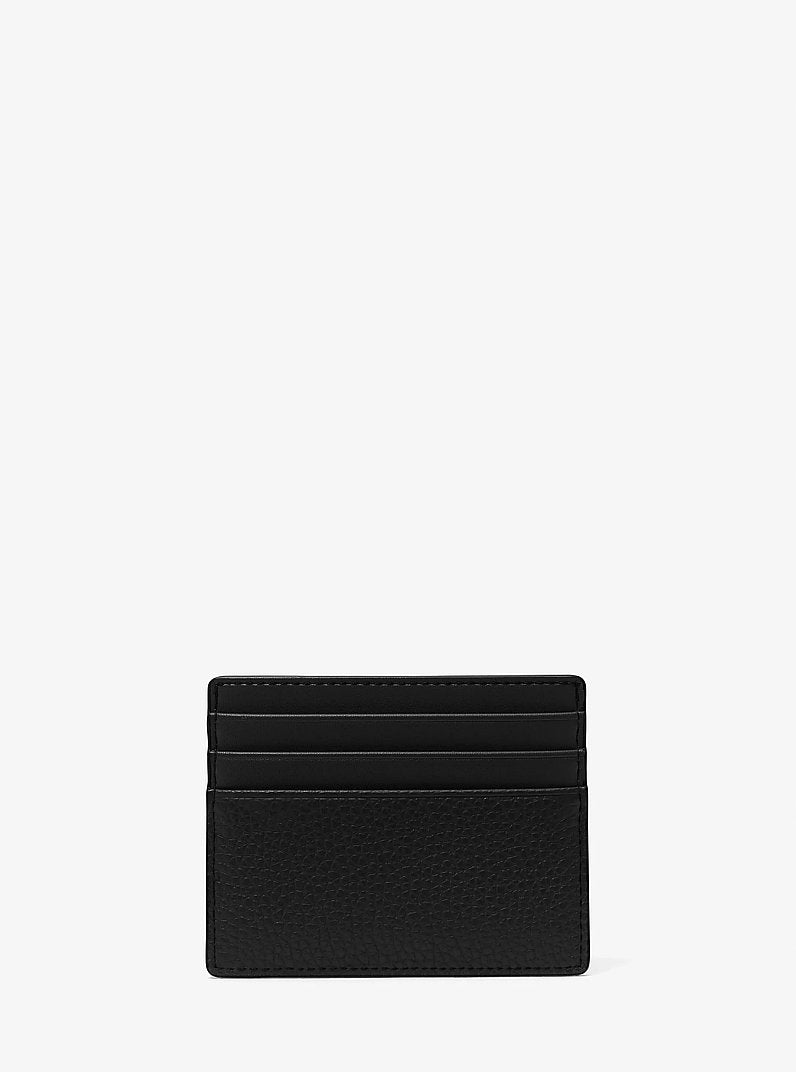 Michael Kors Cooper Pebbled Leather Tall Card Case Black