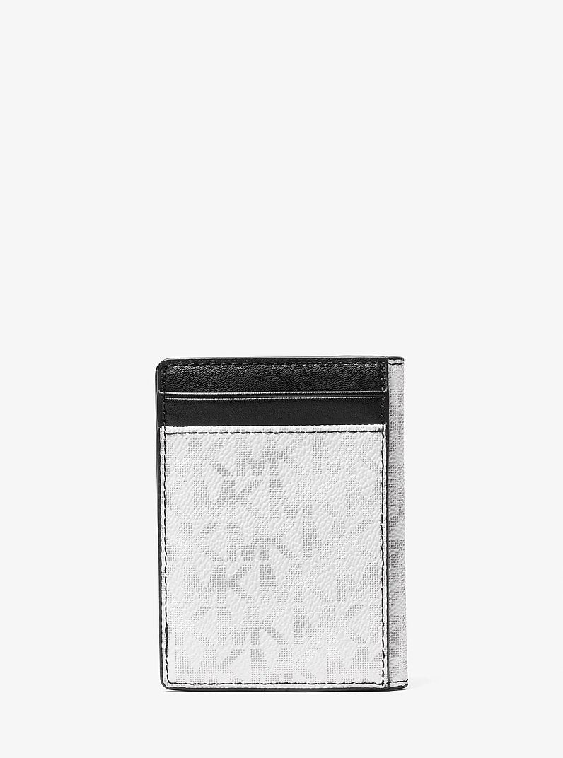Michael Kors Cooper Signature Logo Bi-Fold Wallet Bright Wht