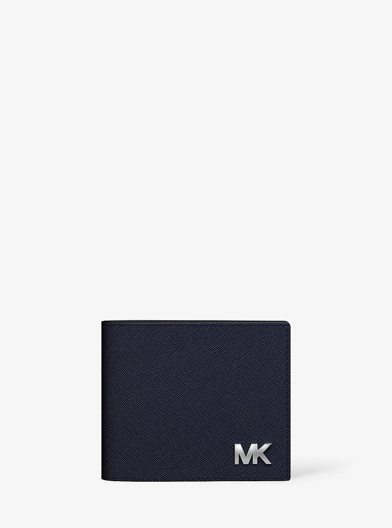 Michael Kors Cooper Saffiano Leather Billfold Wallet With Passcase Navy