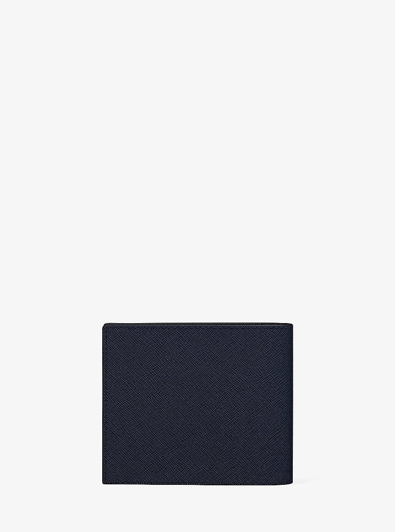 Michael Kors Cooper Saffiano Leather Billfold Wallet With Passcase Navy