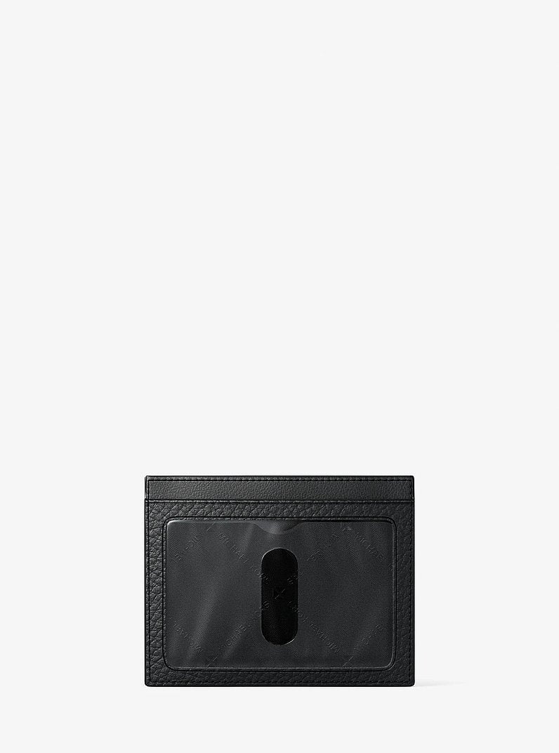 Michael Kors Cooper Pebbled Leather Card Case Black