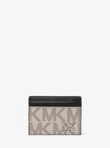 Michael Kors Cooper Large Signature Logo Folio Bi-Fold Wallet Pg-Blk Mul