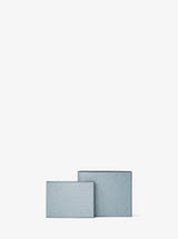 Michael Kors Cooper Logo Debossed Billfold Wallet With Passcase Pale Ocean