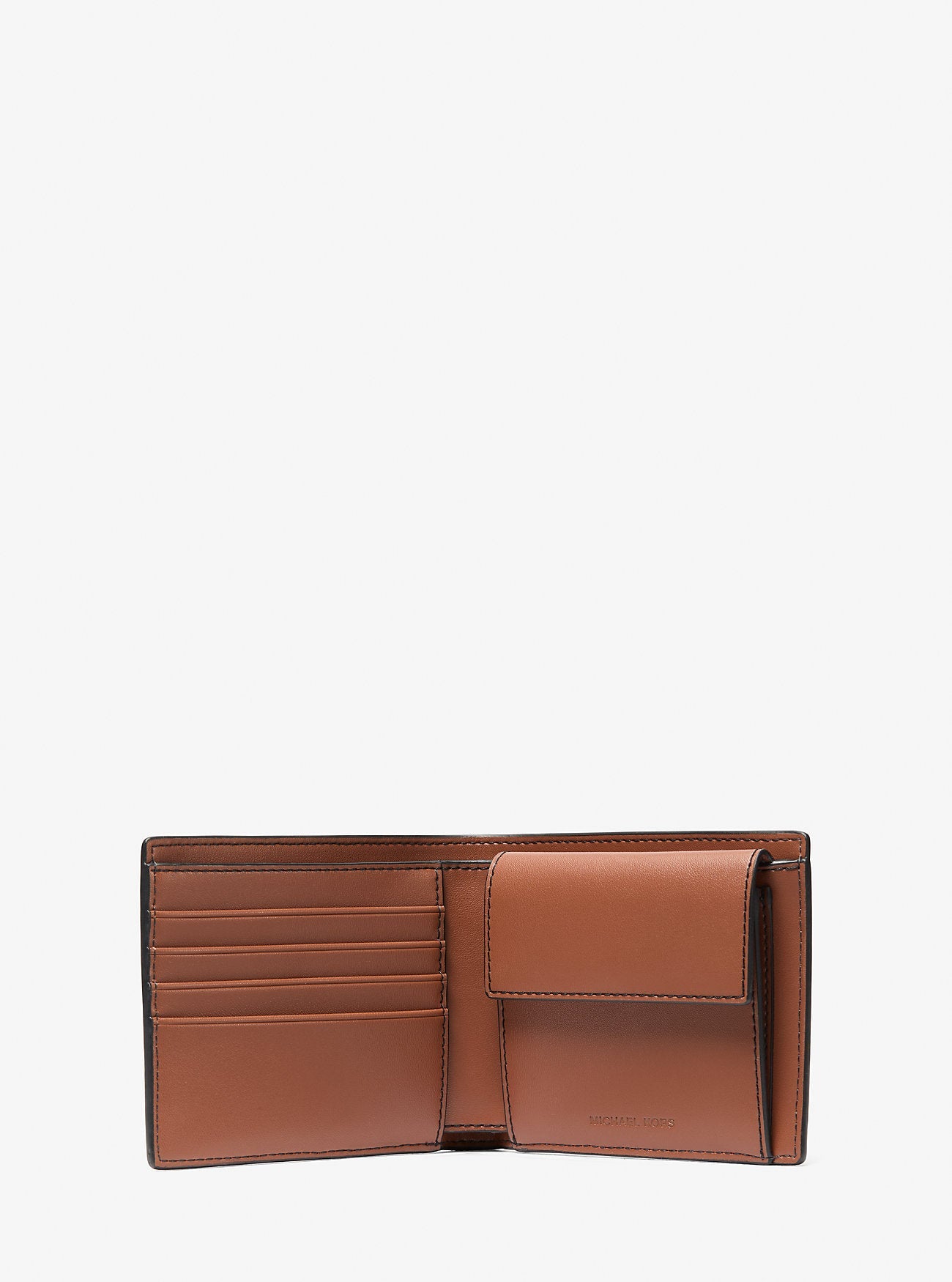 Michael Kors Cooper Pebbled Leather Billfold Wallet With Coin Pouch Luggage