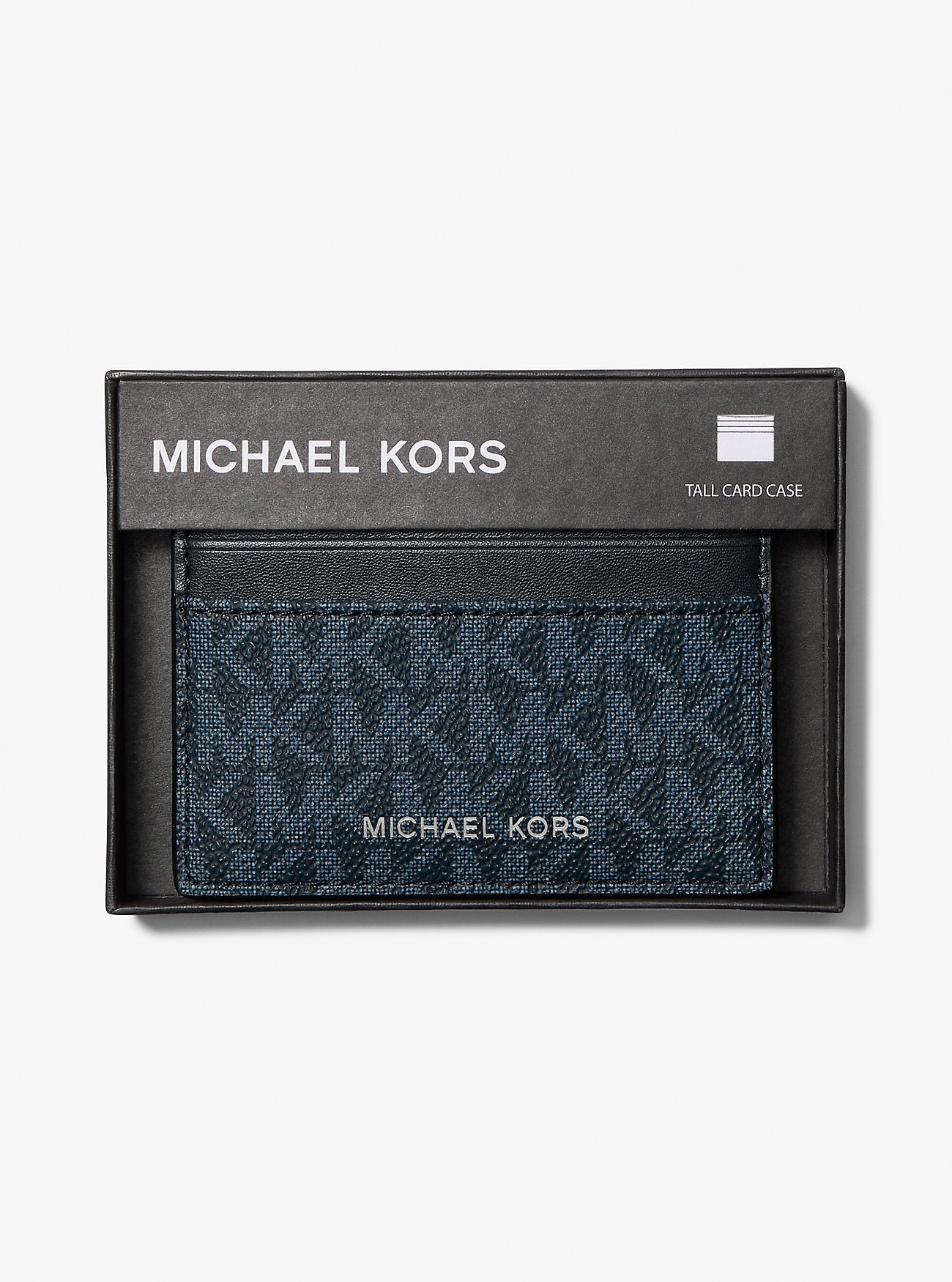 Michael Kors Cooper Signature Logo Card Case Admrl-Plblue