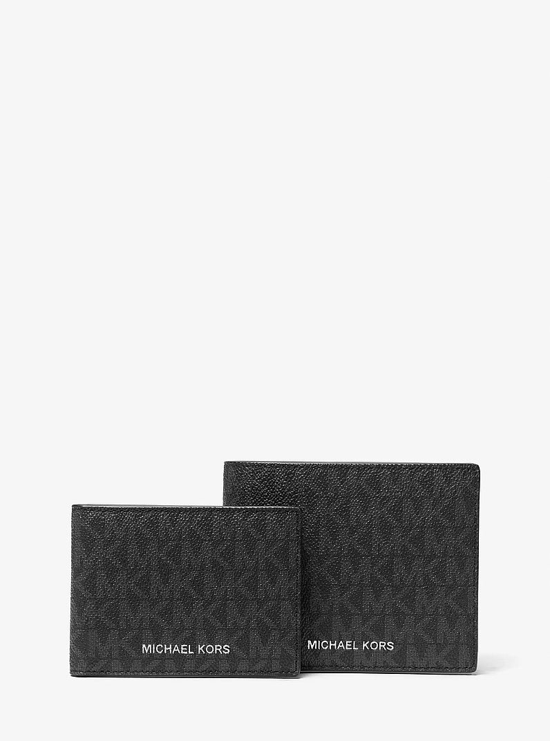 Michael Kors Cooper Logo Billfold Wallet With Passcase Black