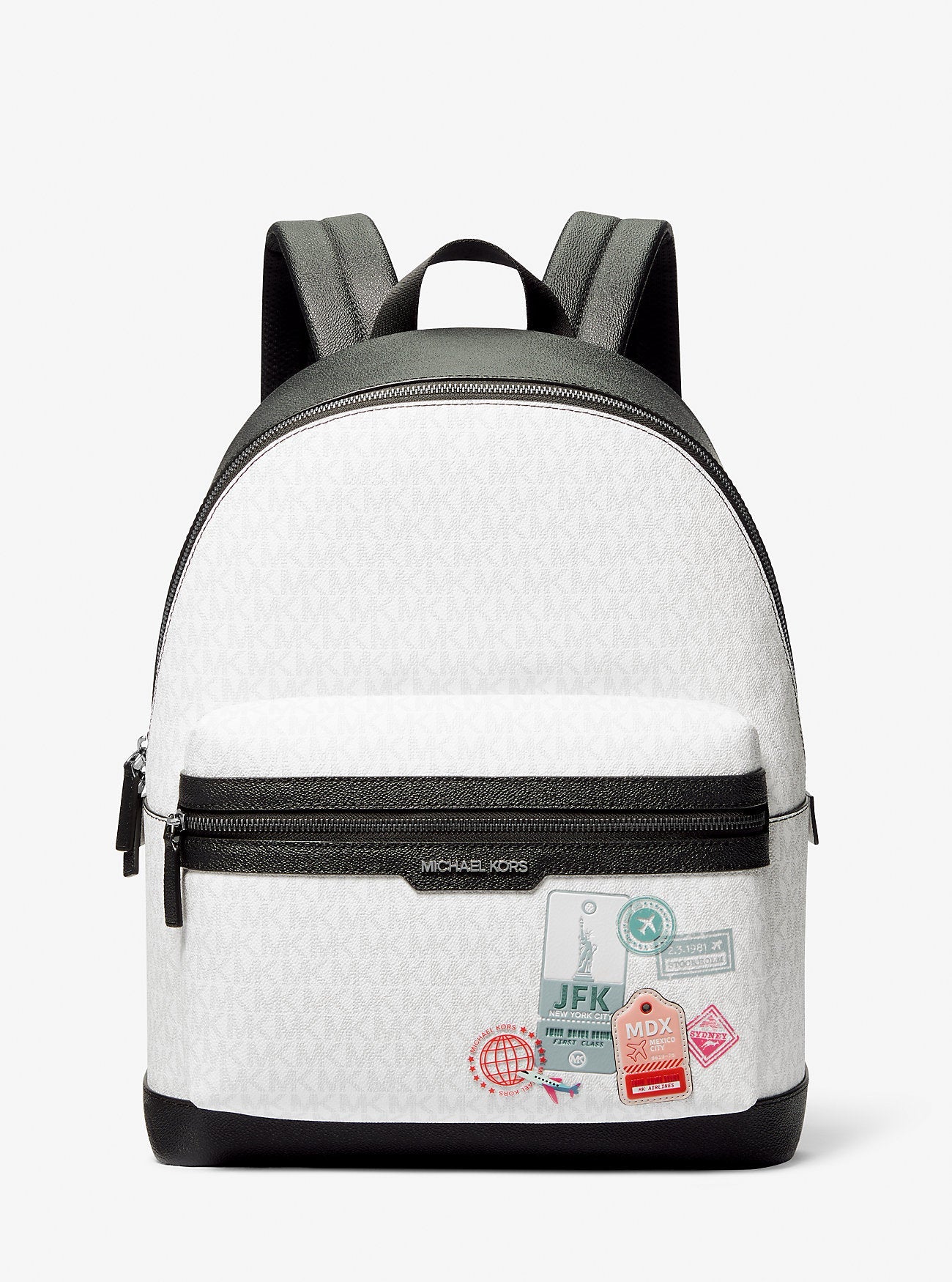 Embellished Medium Cooper Signature Logo Backpack Bright Wht Bright Wht