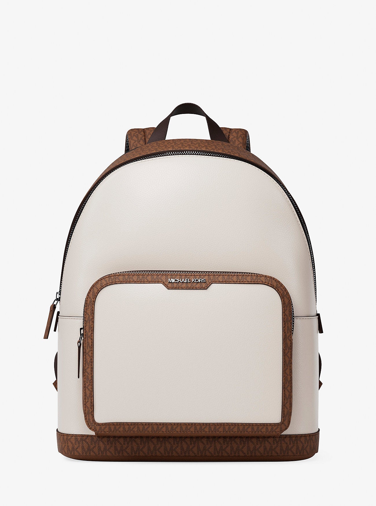 Michael Kors Cooper Medium Pebbled Leather and Signature Logo Commuter Backpack Lt Crm-Lugg