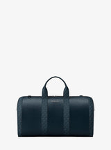 Michael Kors Cooper Pebbled Leather and Signature Logo Duffel Bag Navy