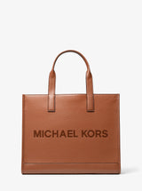 Michael Kors Cooper Logo Embossed Pebbled Leather Tote Bag Luggage