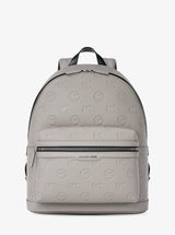 Michael Kors Cooper Medium Logo Debossed Dome Backpack Pearl Grey