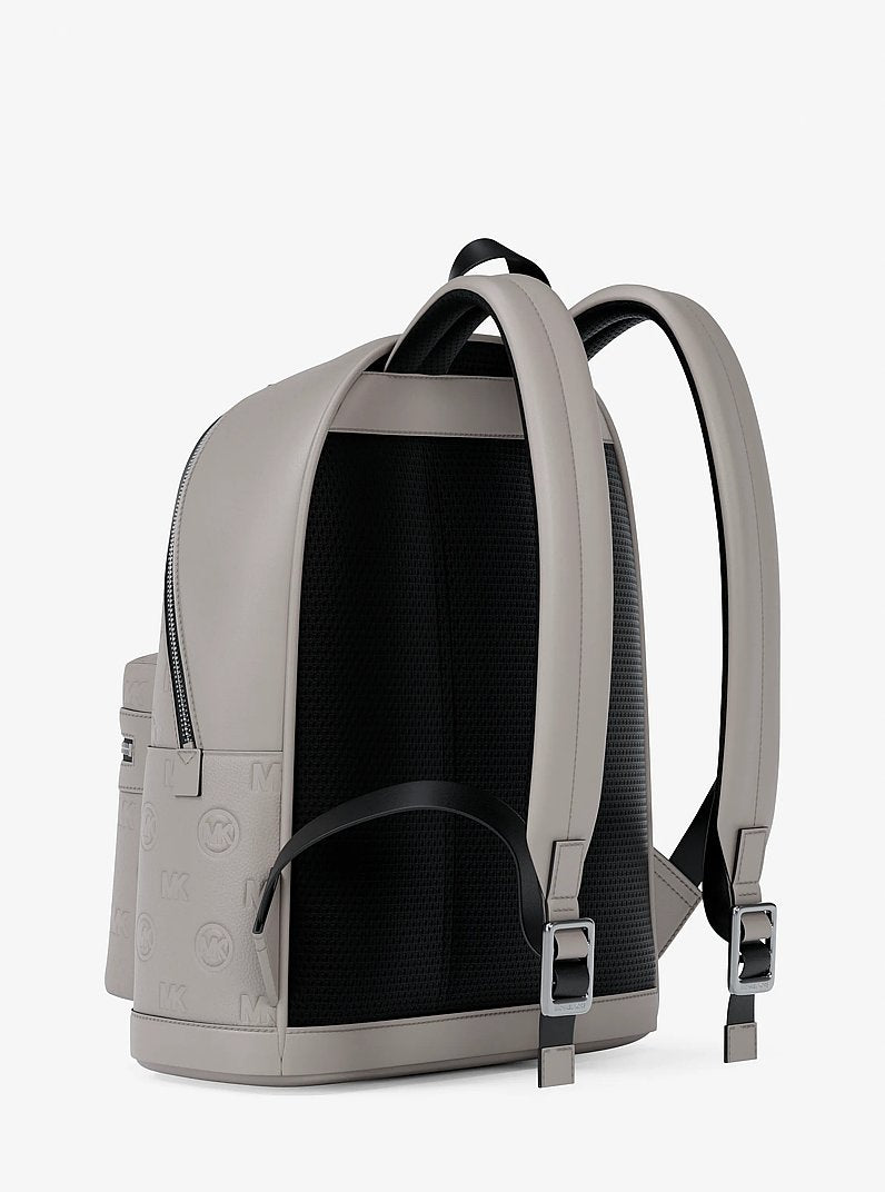 Michael Kors Cooper Medium Logo Debossed Dome Backpack Pearl Grey
