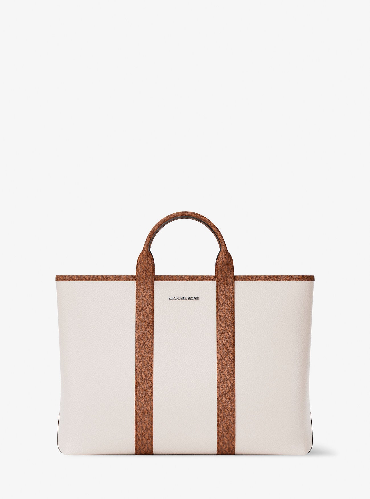 Michael Kors Cooper Medium Pebbled Leather and Signature Logo Commuter Backpack Lt Crm-Lugg