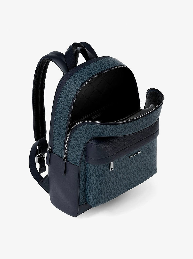 Michael Kors Pacey Medium Signature Logo Backpack Admrl-Plblue