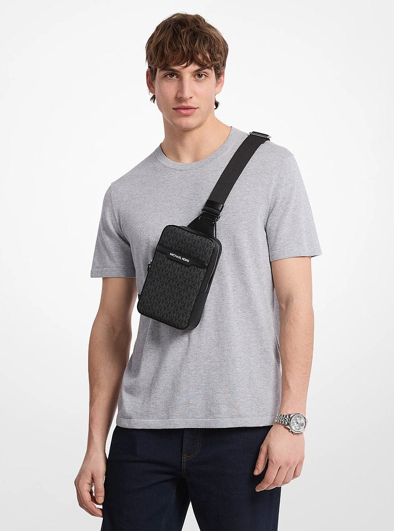Michael Kors Cooper Medium Signature Logo Sling Pack Black