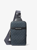 Michael Kors Cooper Medium Signature Logo Sling Pack Admrl-Plblue
