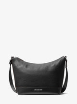 Michael Kors Cooper Pebbled Leather Crescent Bag Black