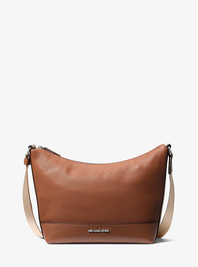 Michael Kors Cooper Pebbled Leather Crescent Bag Luggage