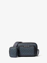 Michael Kors Cooper Signature Logo Camera Crossbody Bag With Pouch Admrl-Plblue