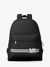 Michael Kors Pacey Embellished Striped Signature Logo Backpack Black Combo