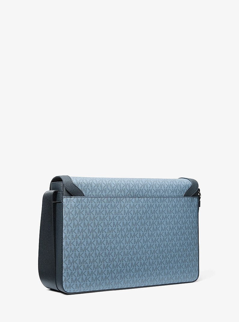 Michael Kors Pacey Embellished Signature Logo Messenger Bag Denim